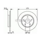 Bosch Fren Diski Arka [5D 270Mm] Aurıs 12 Corolla 07